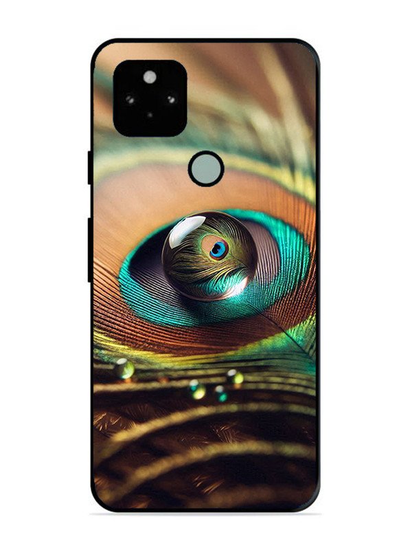 Google Pixel 5 Water Drop On Peacock Feather