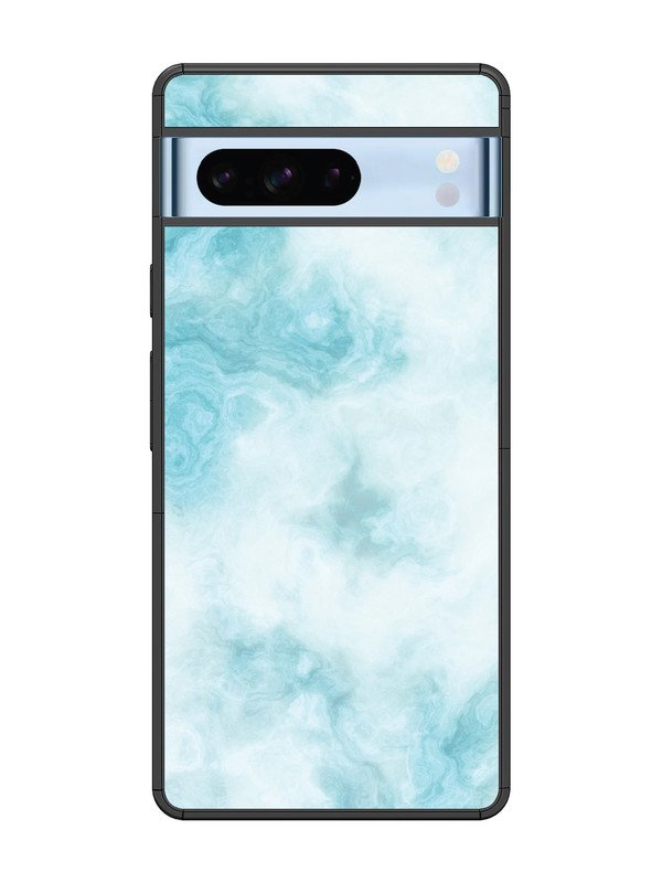 Google Pixel 8 Pro Light Blue with White Ocean Marble