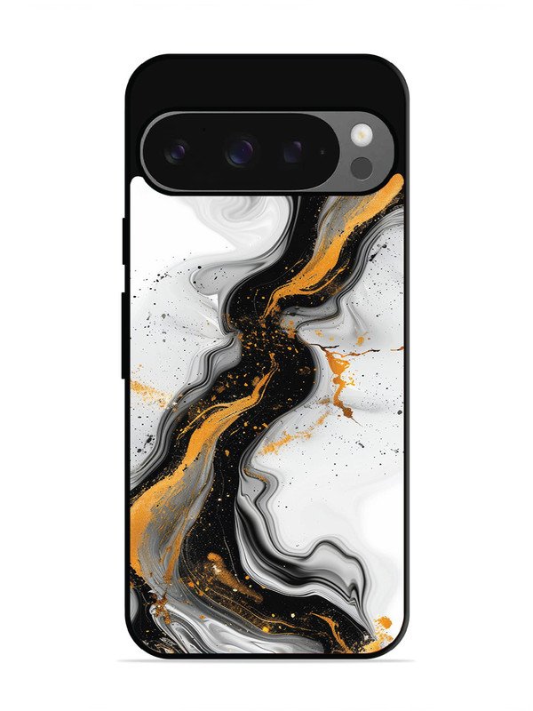 Google Pixel 9 Black And Golden Marble Essence