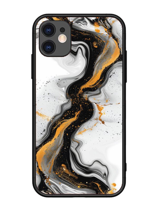 iPhone 11 Black And Golden Marble Essence