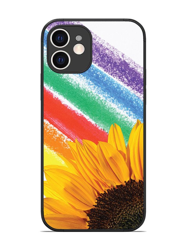 iPhone 12 Sunflower on Colourful Lines