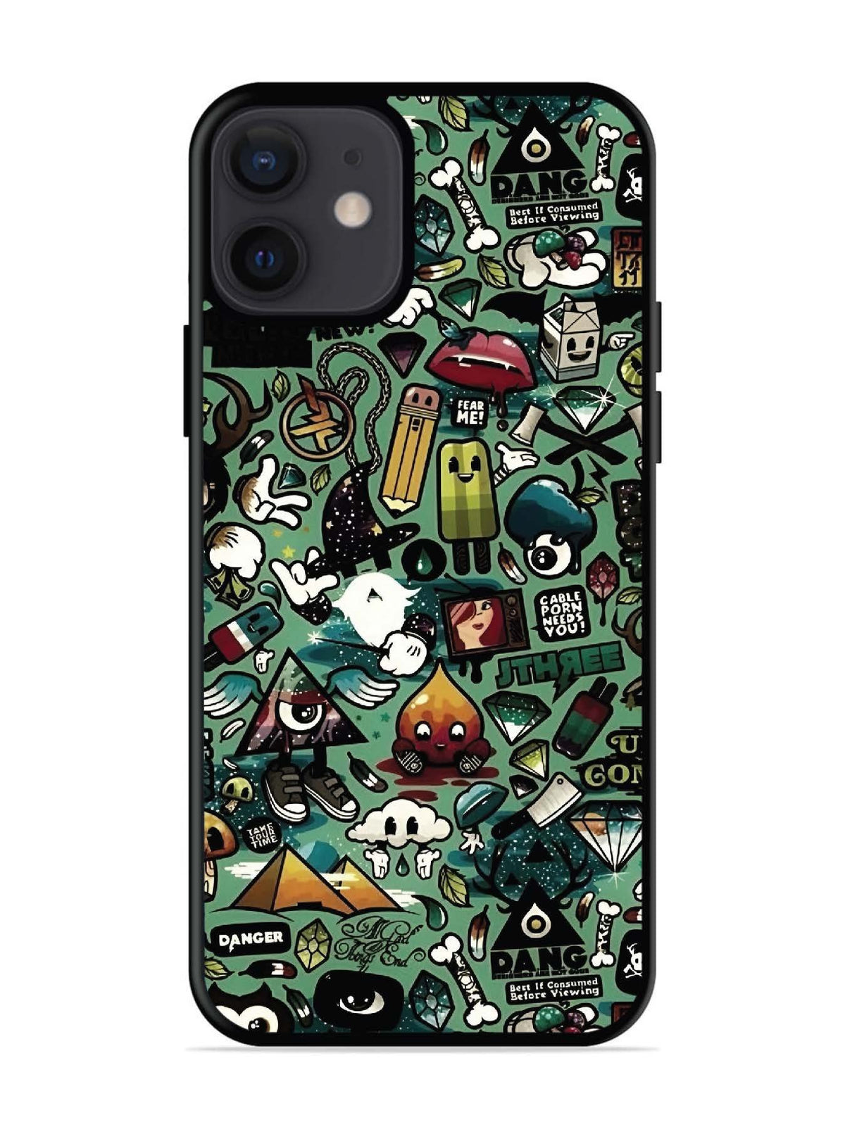 iPhone 12 Mini Pop Art Doodle Graffiti Collage