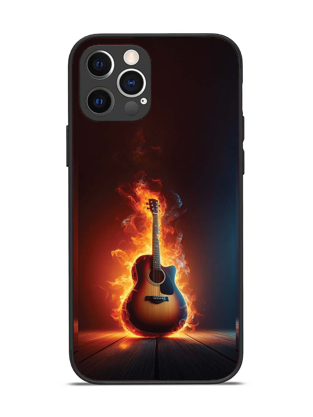 iPhone 12 Pro Fire Acoustic Guitar Stage Passion