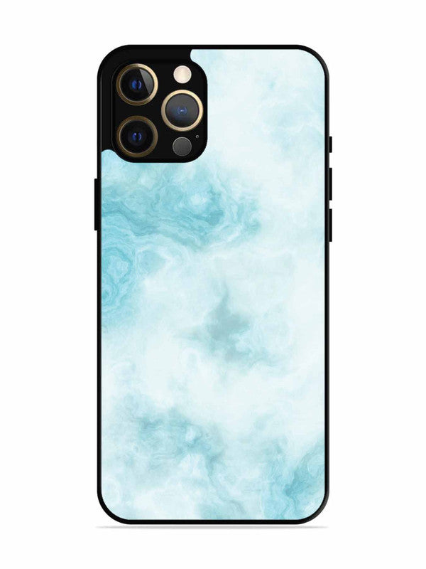 iPhone 12 Pro Max Light Blue with White Ocean Marble