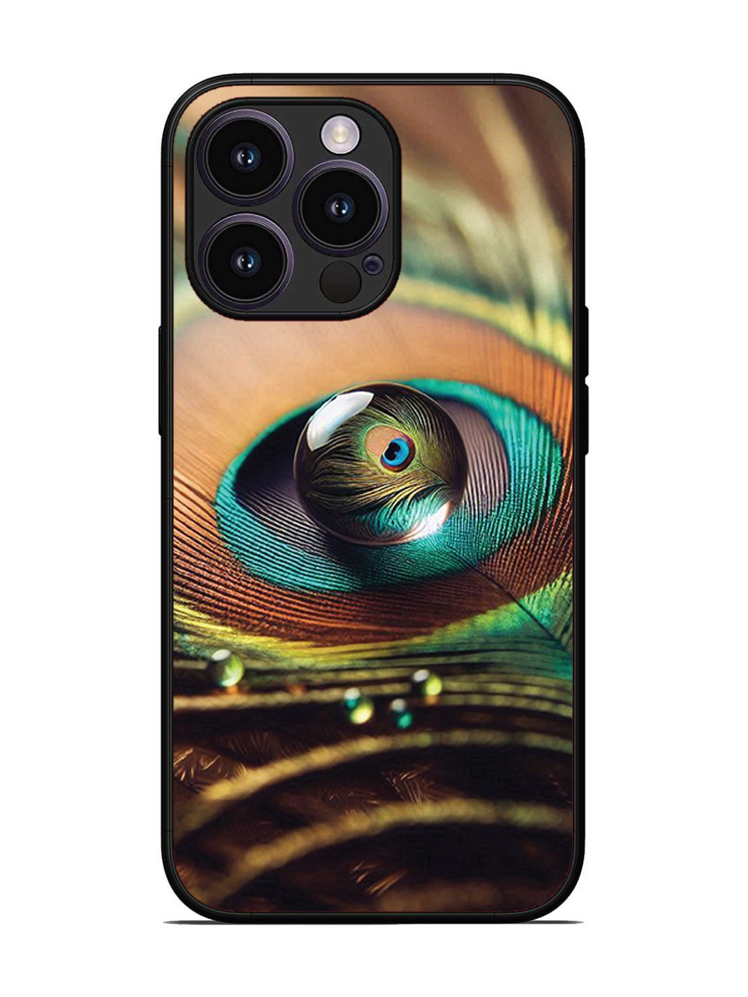 iPhone 13 Pro Water Drop On Peacock Feather