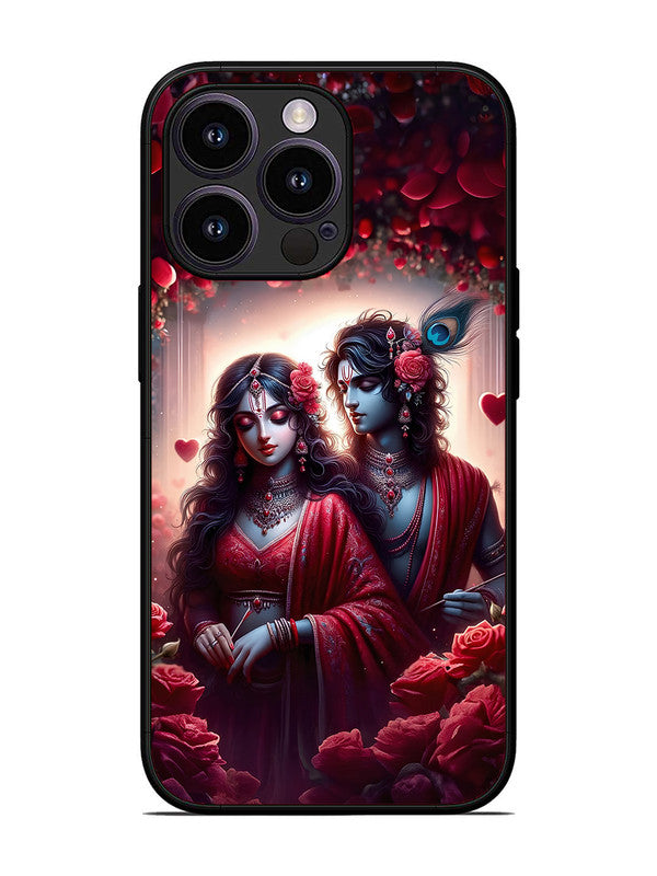iPhone 13 Pro Couples in Red theme like Radha Krishna