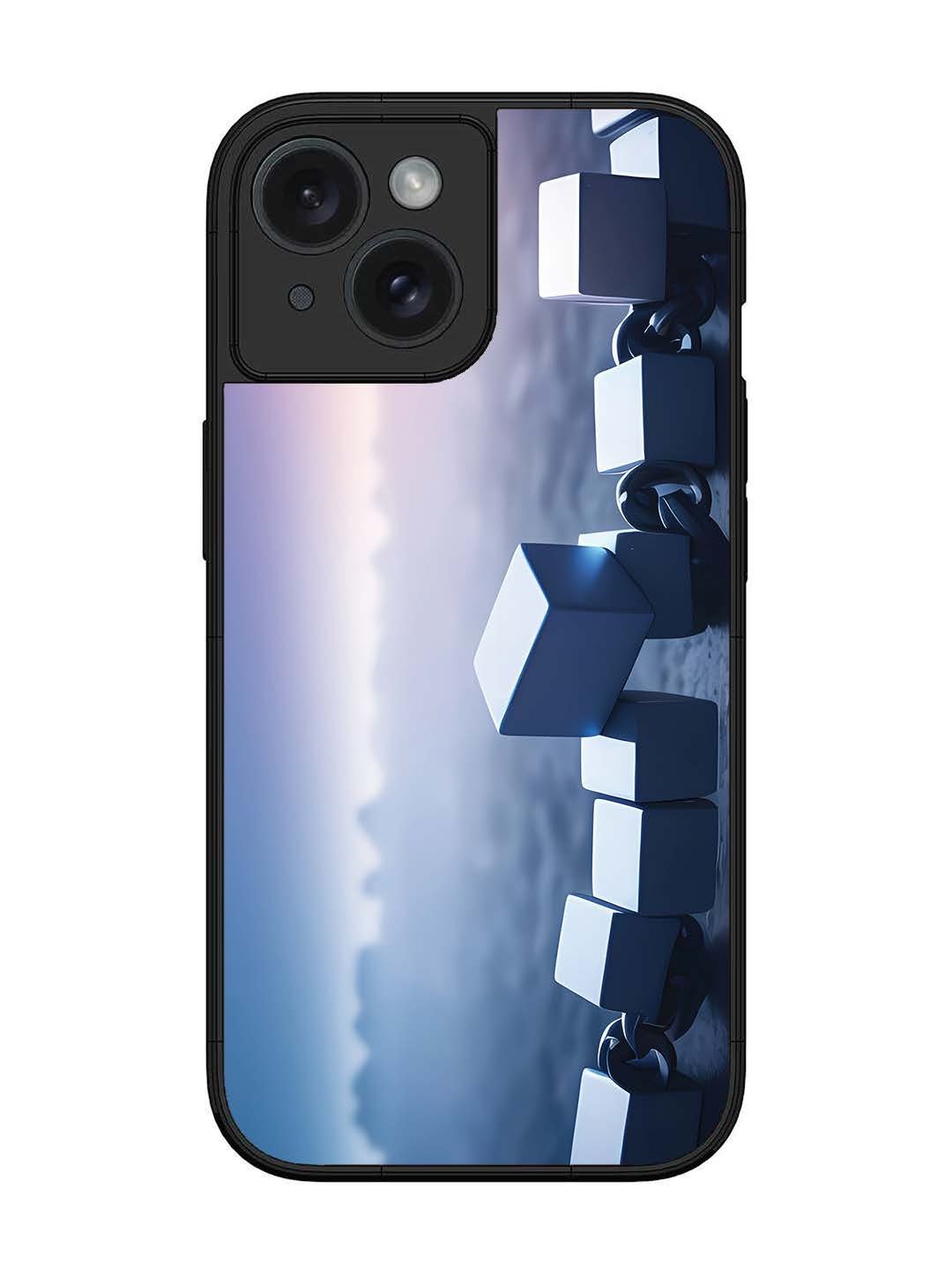 iPhone 15 Minimalist Blockchain Cube Chain