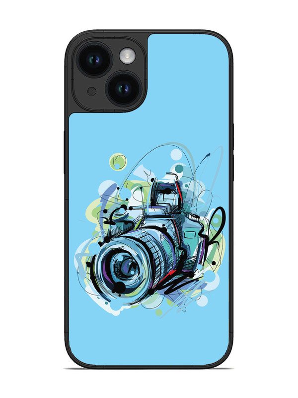 iPhone 15 Camera Blue Background