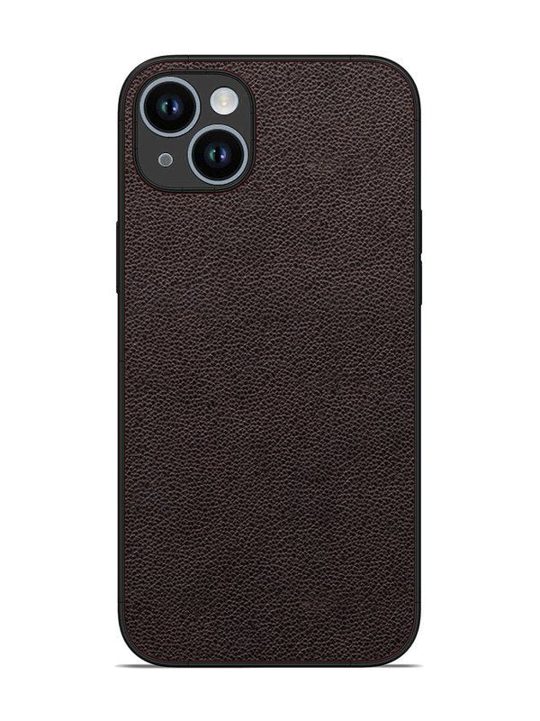 iPhone 14 Plus Print of Brown Leather Pattern