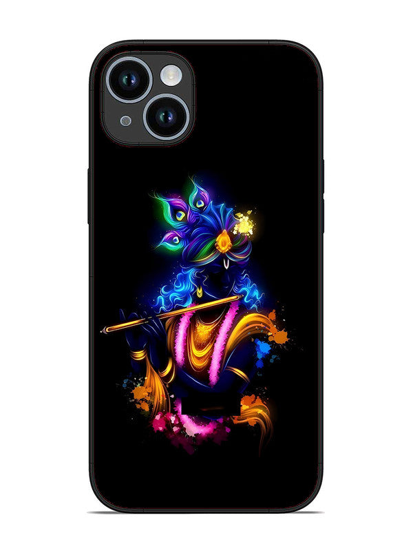 iPhone 14 Plus | 2D Metal | Krishna Playing Flute | IP-14Pl-460