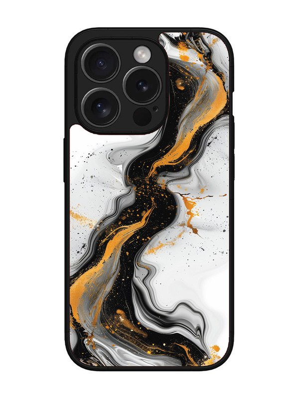 iPhone 15 Pro Max Black And Golden Marble Essence