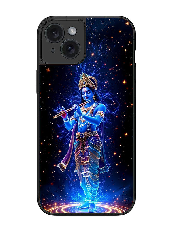 iPhone 15 Plus | 2D Metal | Krishna with Flute | IP-15Pl-455