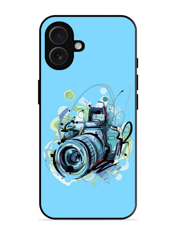 iPhone 16 Plus Camera Blue Background