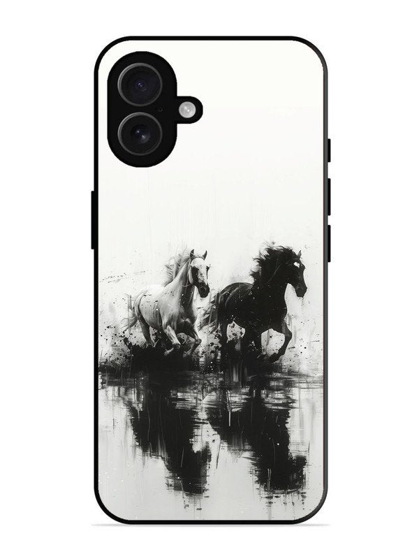 iPhone 16 Plus Black & White Horse