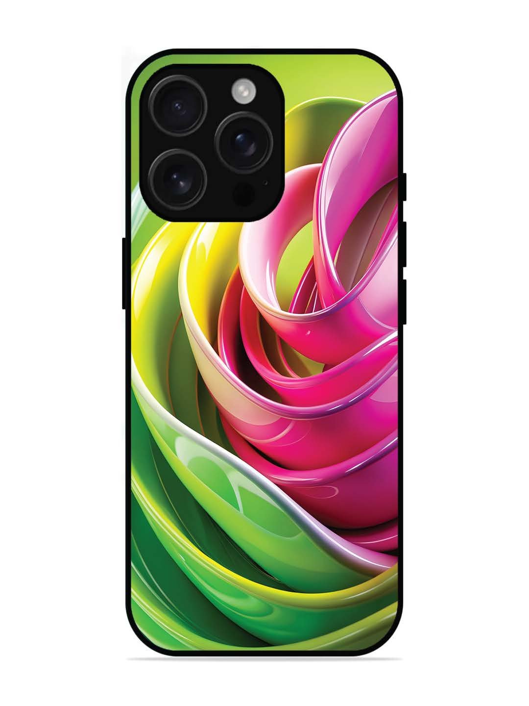 iPhone 16 pro max Vibrant Swirl Glossy Ribbon Art
