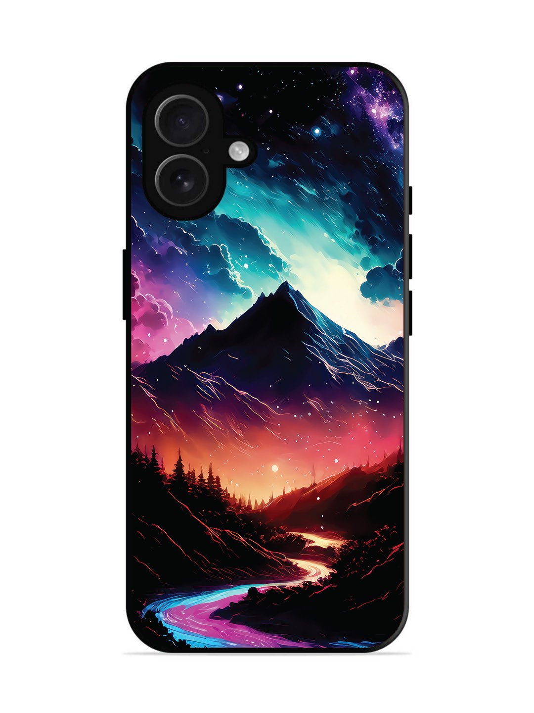 iPhone 16 plus mountain-valley-Colorful-cloud-at-night