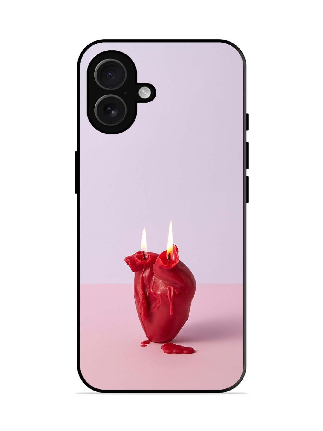 iPhone 16 plus A Lighted Heart Candle
