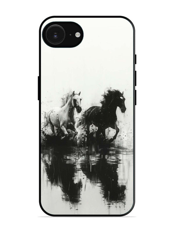 iPhone 16e Black & White Horse