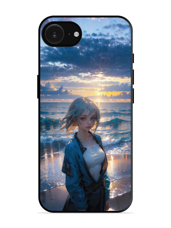iPhone 16e Anime Girl Beach Ocean Waves