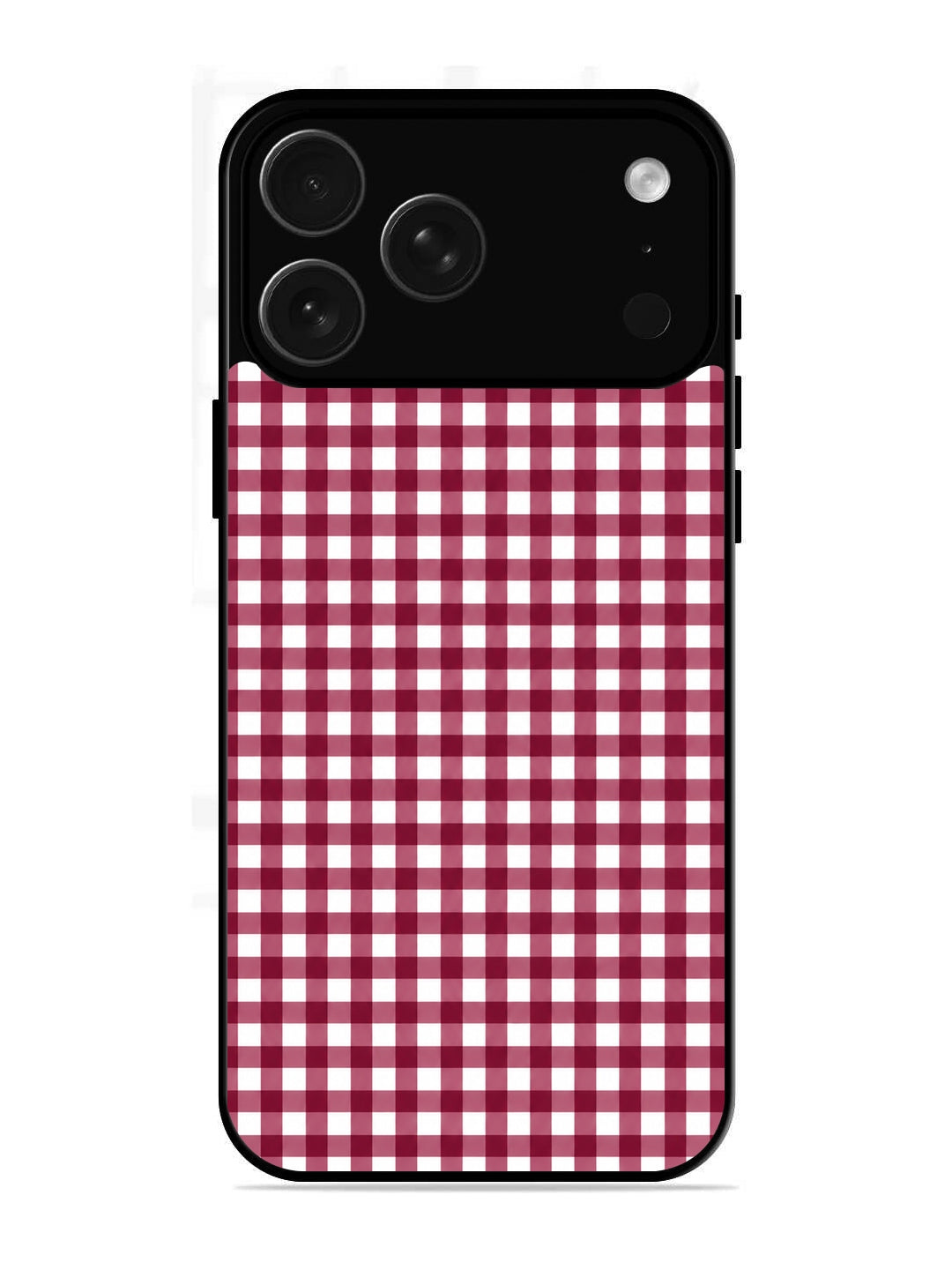 iPhone 17 Pro Gingham Checks Wine Red