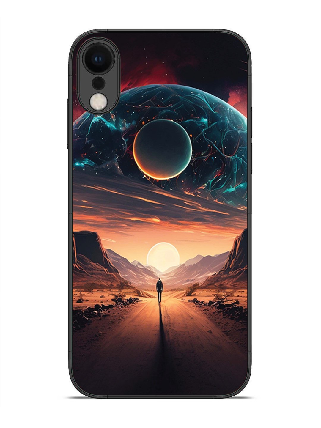 iPhone X Sunset with space scene