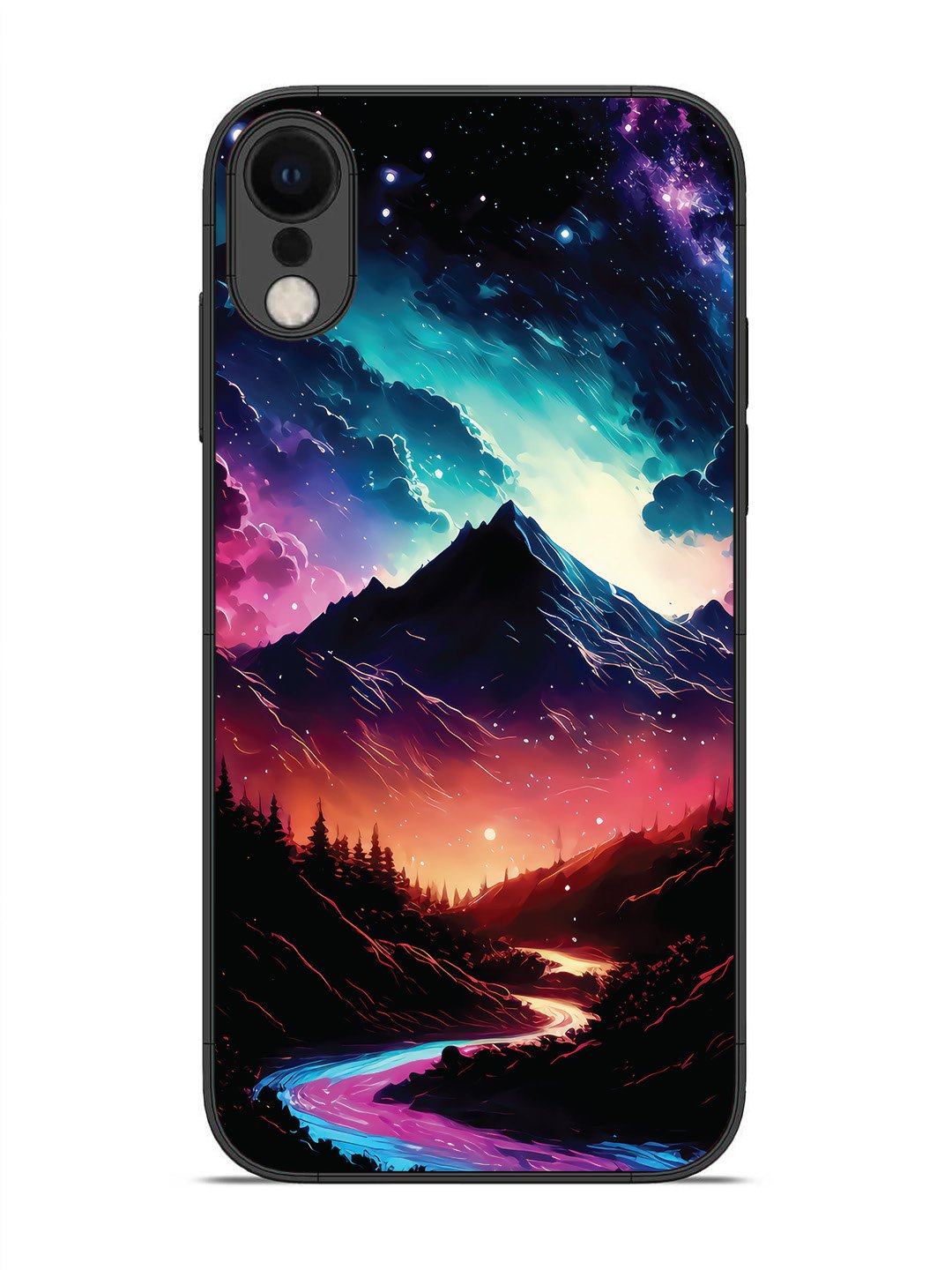 iPhone X mountain-valley-Colorful-cloud-at-night