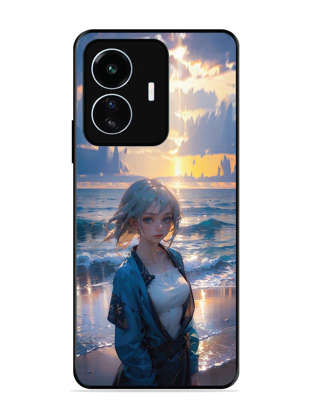 iQoo Z6 Lite Anime Girl Beach Ocean Waves