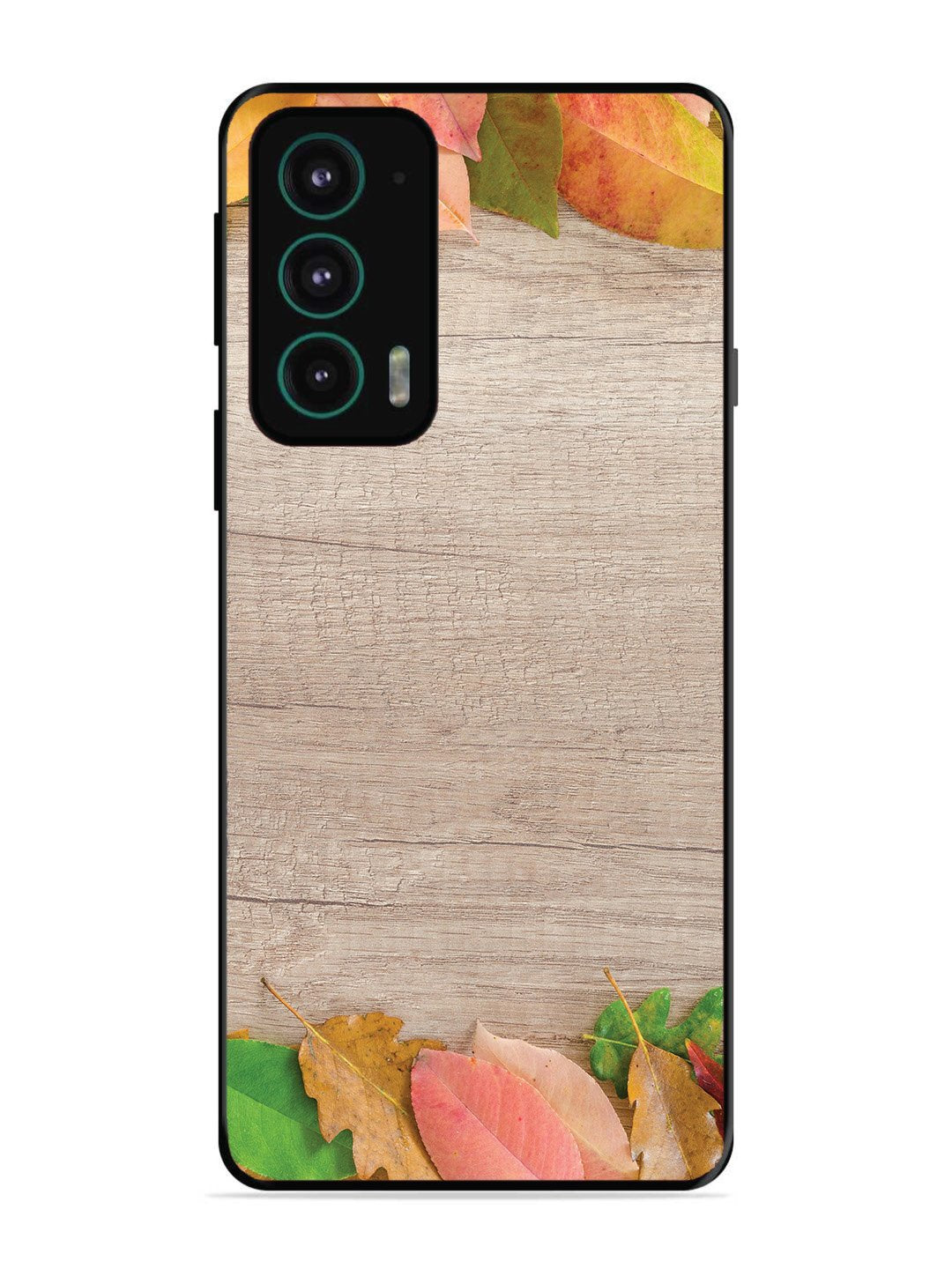 Motorola Edge 20 Autumn Leafs On Wooden Table