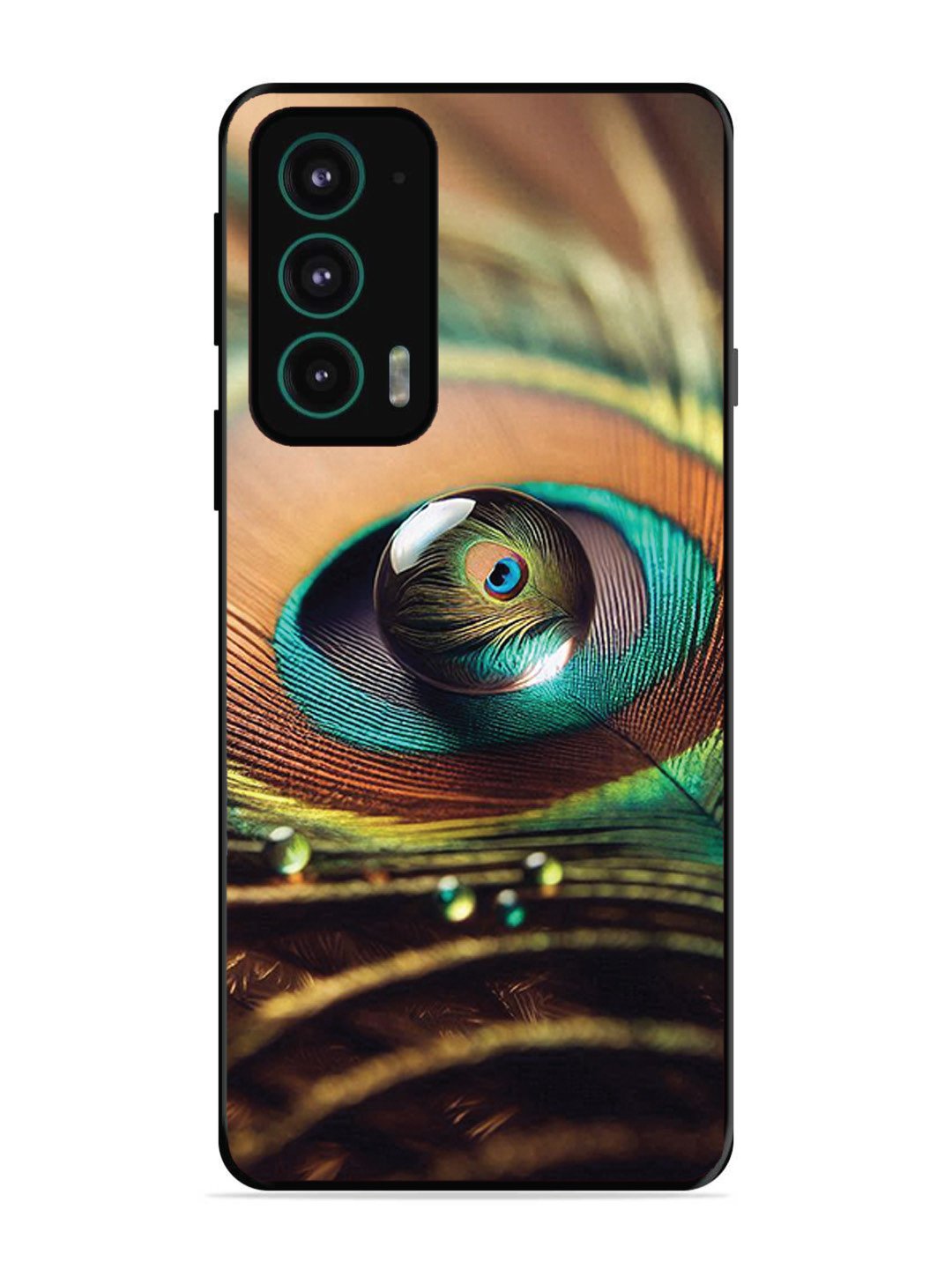 Motorola Edge 20 Water Drop On Peacock Feather