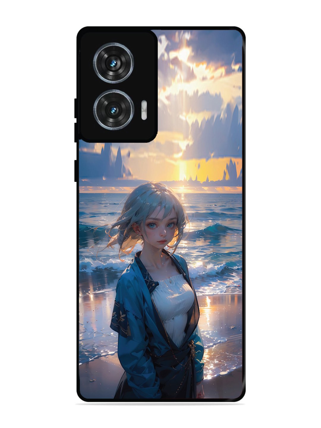 Motorola Edge 50 Fusion Anime Girl Beach Ocean Waves