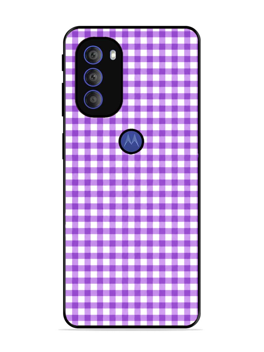 Motorola Moto G71 5G Gingham Checks purple