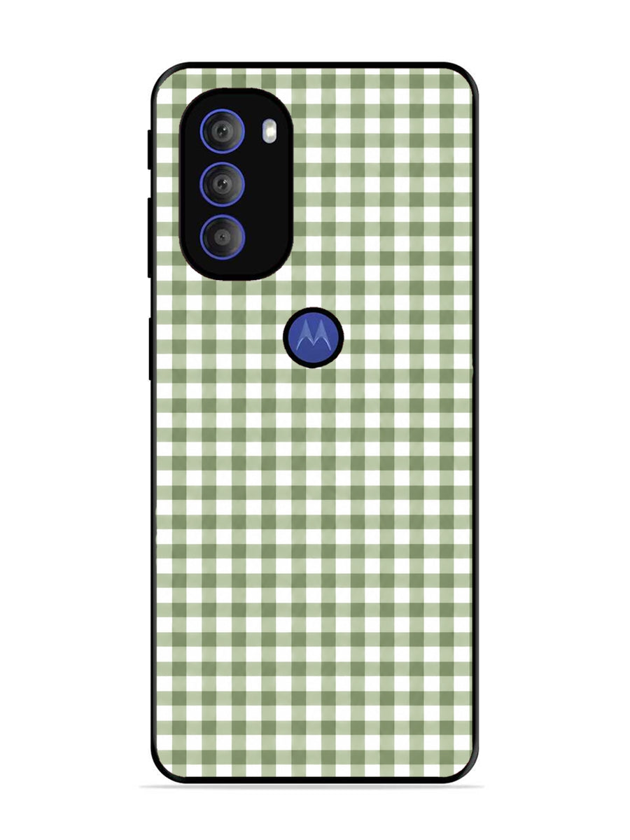 Motorola Moto G71 5G Gingham Checks Sage Green