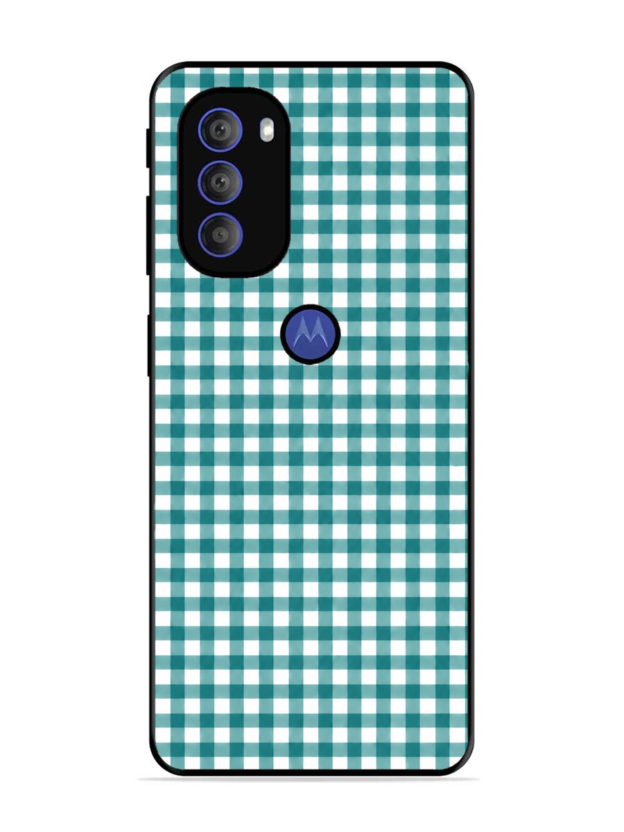 Motorola Moto G71 5G Gingham Checks Teal Gree