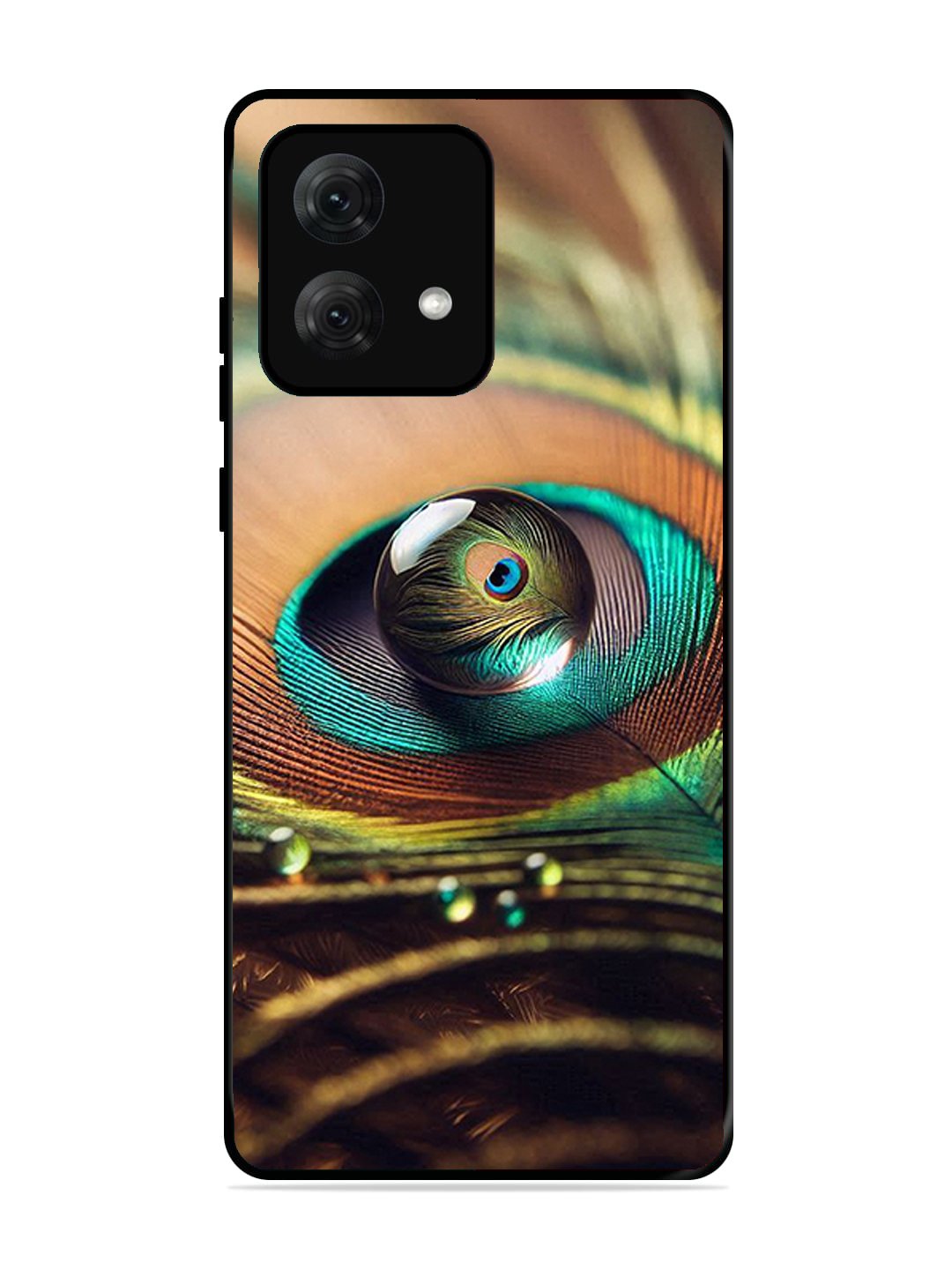 Motorola Moto G84 Water Drop On Peacock Feather