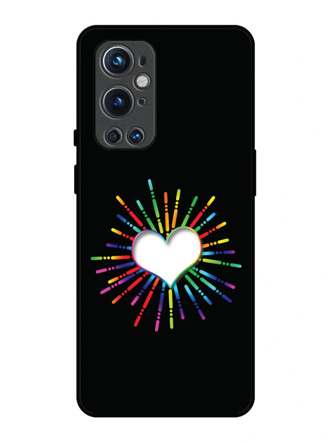 OnePlus 9 Pro Colourful Heart on Black
