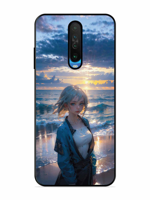 Poco X2 Anime Girl Beach Ocean Waves