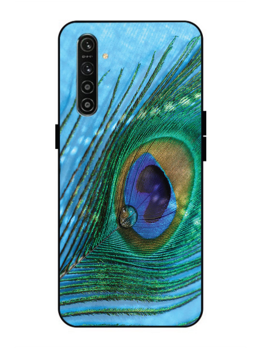 Realme XT A drop on Peacock Feather