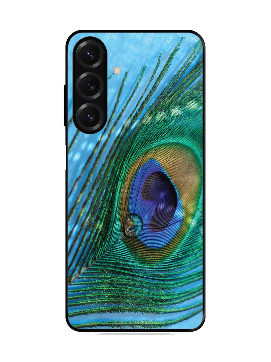 Samsung Galaxy M35 5G A drop on Peacock Feather