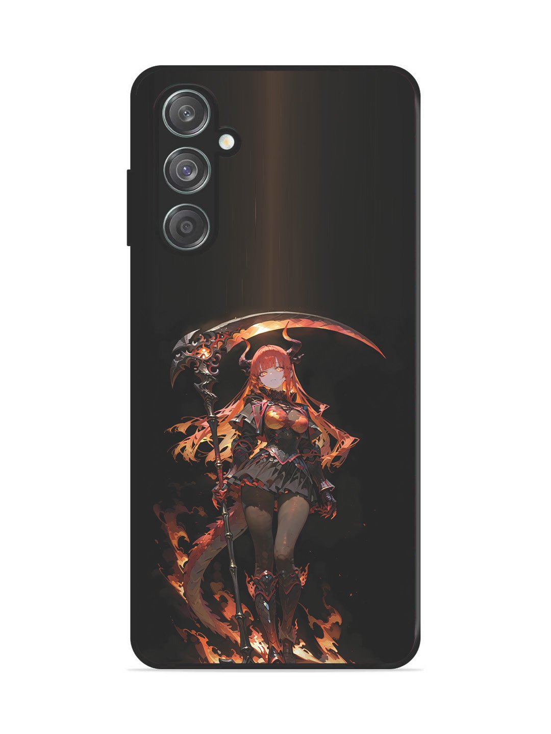 Samsung Galaxy F55 5g anime-girl-sycthe-red-hair-horn