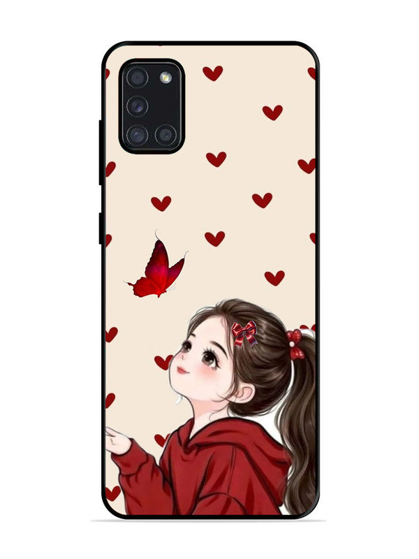 Samsung Galaxy A31 Beautiful girl with red butterfly