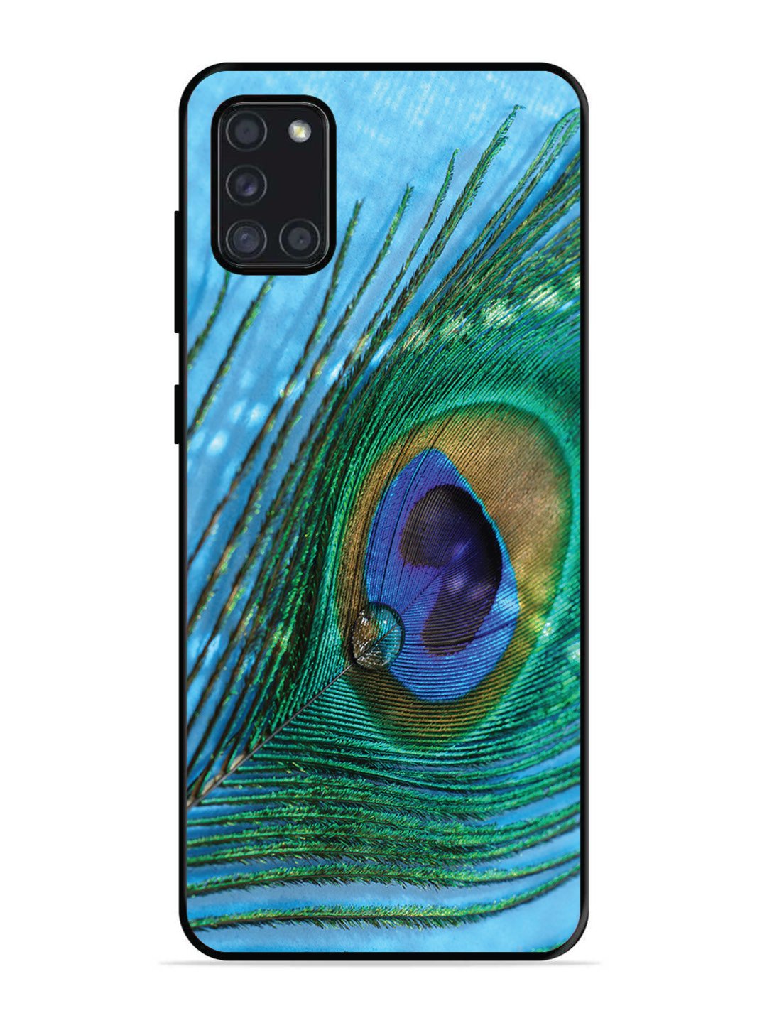 Samsung Galaxy A31 A drop on Peacock Feather