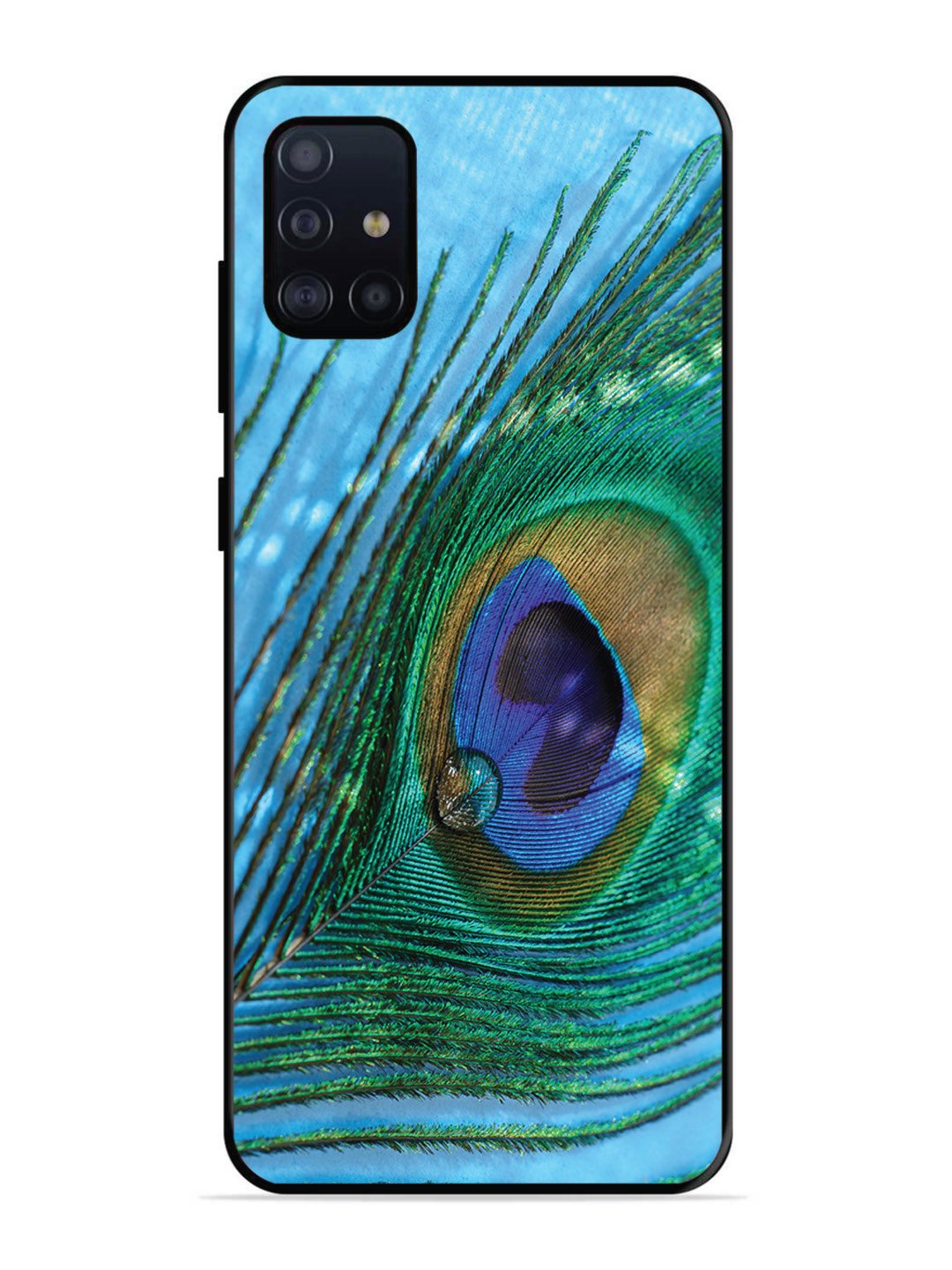 Samsung Galaxy A71 A drop on Peacock Feather