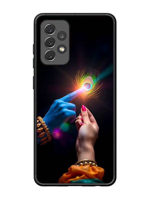 Samsung Galaxy A72 Radha Krishna touching feather