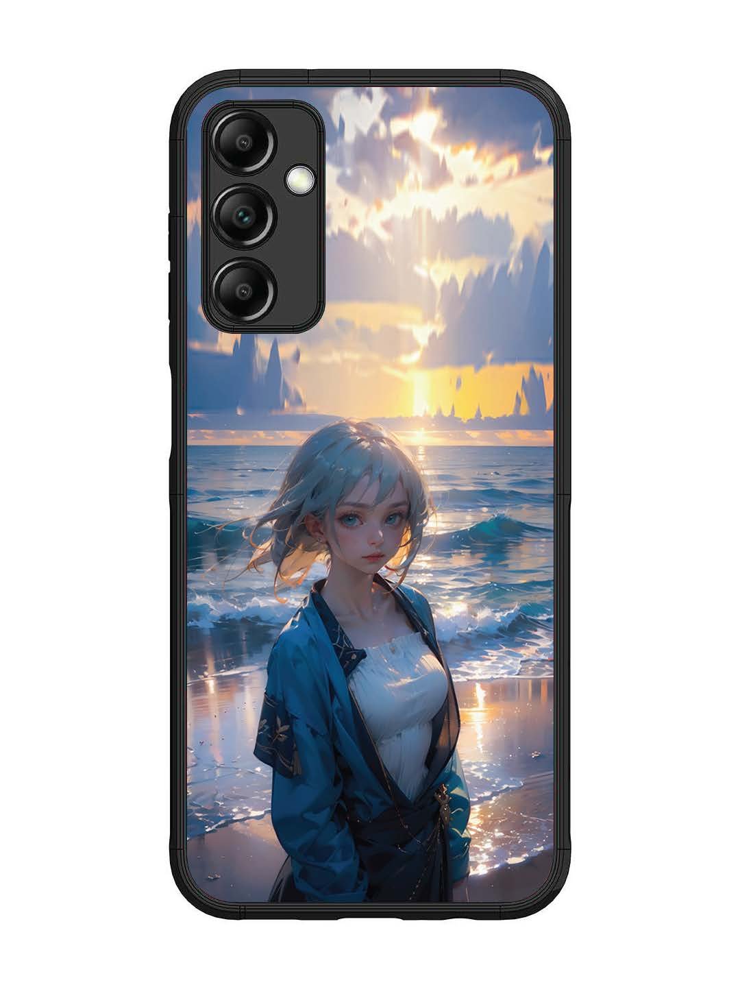 Samsung Galaxy M14 5G Anime Girl Beach Ocean Waves