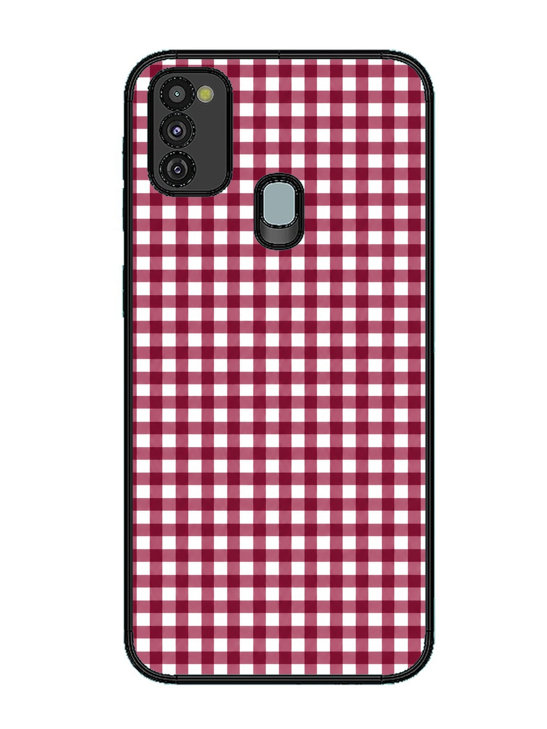 Samsung Galaxy M30s Gingham Checks Wine Red