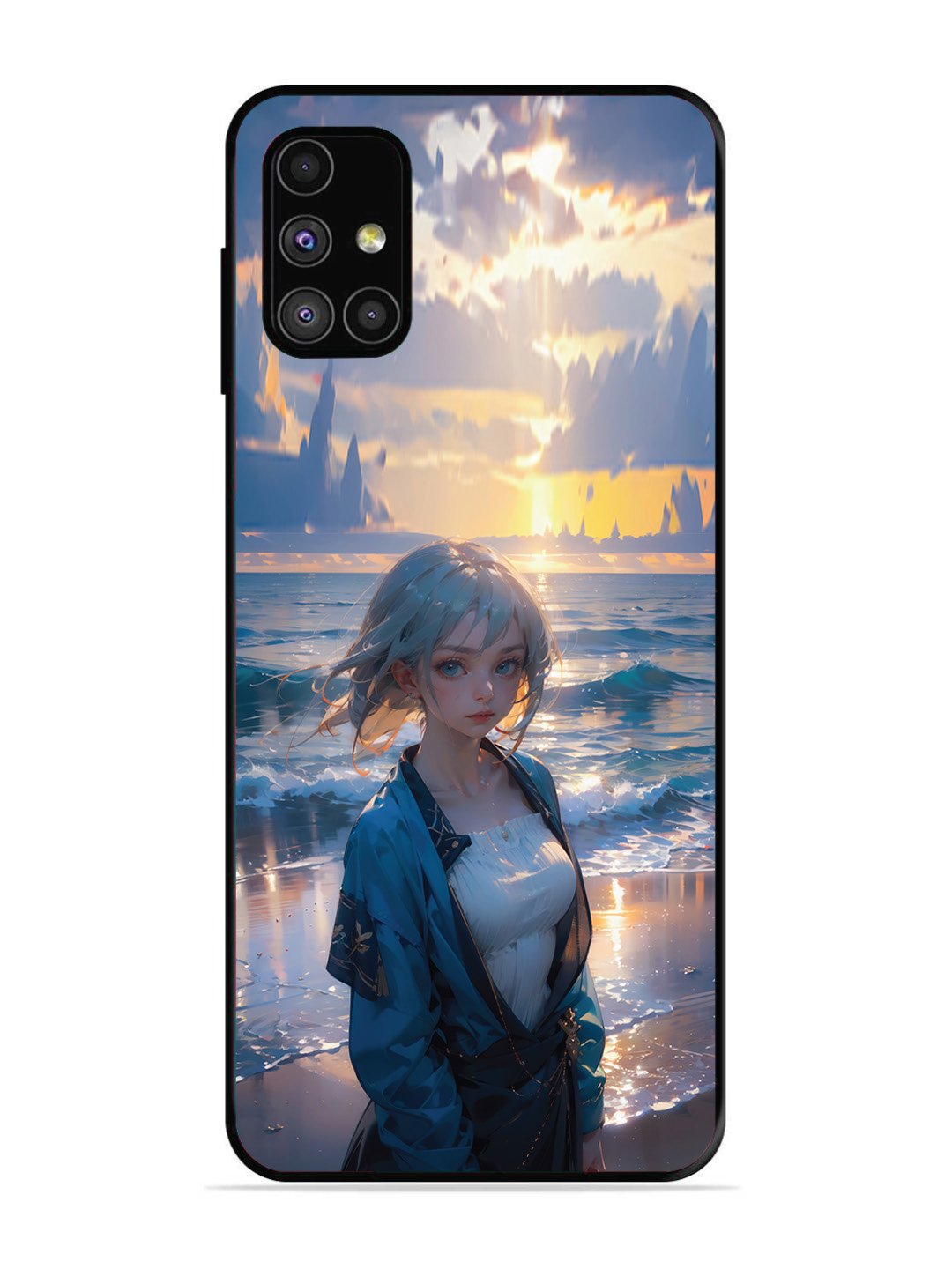 Samsung GALAXY M31S Anime Girl Beach Ocean Waves