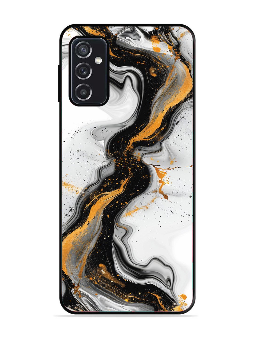 Samsung GALAXY M52 5G Black And Golden Marble Essence