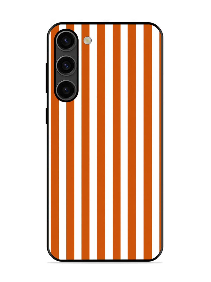 Samsung Galaxy S23 5G Vertical Stripes Burnt Orange