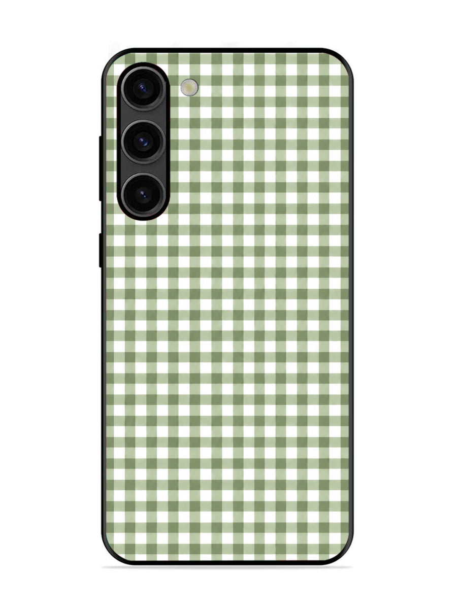 Samsung Galaxy S23 5G Gingham Checks Sage Green