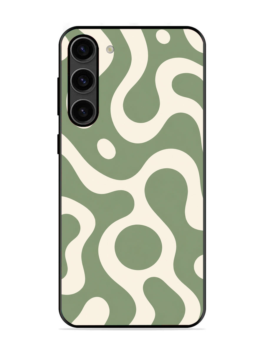 Samsung Galaxy S23 Plus 5G Fluid wave pattern Dark Sage Green